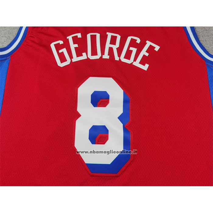 Maglia Philadelphia 76ers Paul George #8 Statement 2024-25 Rosso